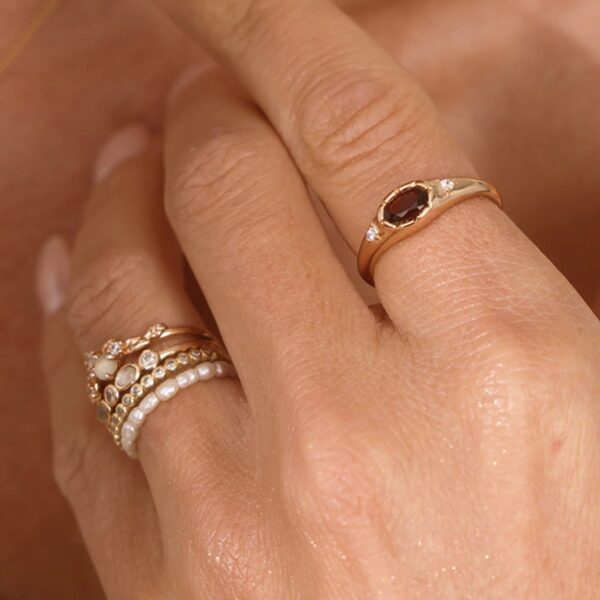 Wholesale Twelve Birthstone Ring In Stainless Steel Electroplated Tone Vacuum Plated Fashion Jewelry Accessory For Everyday Wear