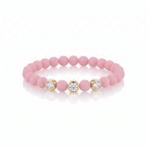 Pink round diamond bracelet
