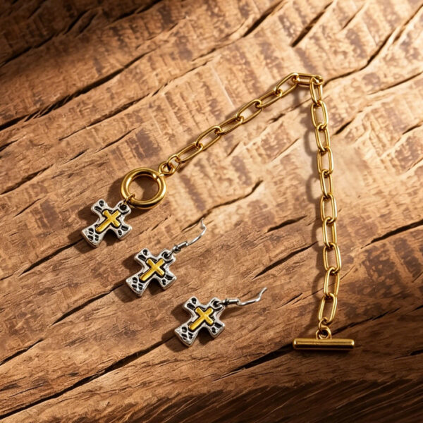 oly-d2b7259711bb53be1266245ae73da2dc Wholesale Zinc Alloy Retro Gold Silver Tone OT Buckle Cross Bracelet Fashion Jewelry Gift For Resale