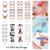 Wholesale 2/8/16pcs Glitter Butterfly Simple Cartoon Bear & Cute Doll Print Pen and Bookmark Stickers UV DTF Wraps OLY Exclusive