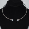 oly-d45dcda17dfc070582f4aa8d0b9b49a4 Wholesale Heart Zircon Crystal Jewelry Set Silver Tone Bridal Choker Necklace Bracelet Earrings Party Wear Gift For Boutique Resale