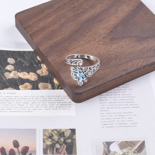 oly-d45dddb8f1f0ff869c77e679b8ca6381 Wholesale Vintage Dragonfly Open Adjustable Ring Antique Silver Unisex Jewelry Accessory For Everyday Wear
