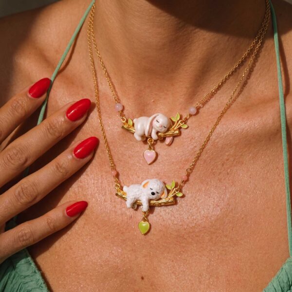 oly-d45fc7025e1ded43cac85c94312cfaff Wholesale Stylish Animal Series Pendant Necklace Copper Electroplated Cute Fox Cat Rabbit Dog Jewelry Gift