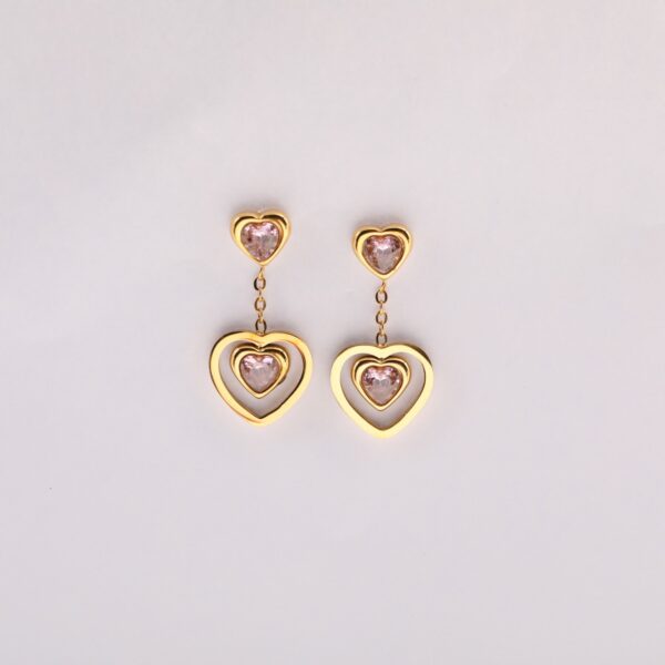 oly-d4804ca5da1e944b22a563f4ca29d8f3 Wholesale Stainless Steel Heart Rhinestone Stud Earrings Light Luxury French Style Fashion Jewelry Gift For Women Boutique Resale