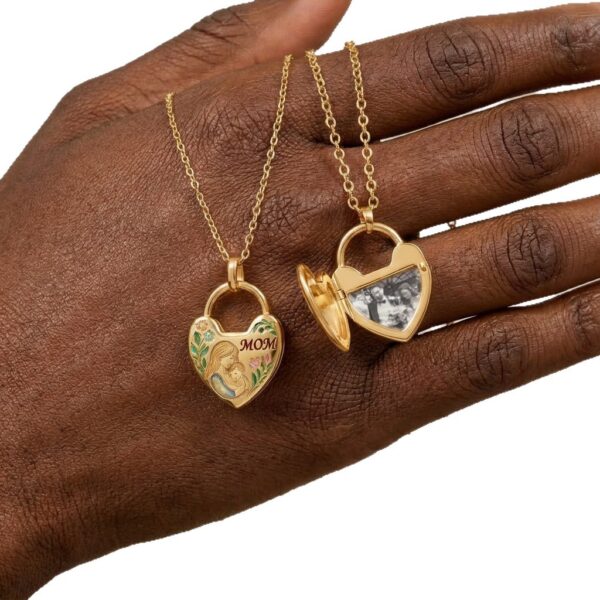 Wholesale Trendy Heart Photo Locket Electroplating Copper Pendant Necklace For Mom Mother S Day Gift Copper Electroplated Fashion Jewelry Accessory