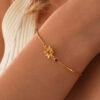 oly-d4d138fcd646bd5e55c9da3e4312cbcc Wholesale Chic Flower Design Zircon Pendant Bracelet Women S Birth Flower Fashion Accessory