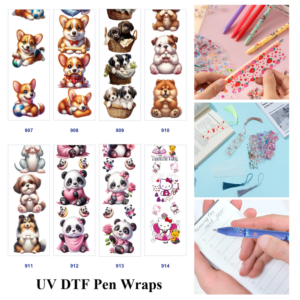 oly-d50ab9b06b100d6aa2009919060e3e61 Wholesale 2/8/16pcs Cute Puppy Dog Panda Animal Character Print Pen and Bookmark Stickers UV DTF Wraps OLY Exclusive