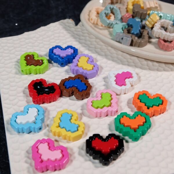 Wholesale Acrylic Heart Frame Charm with Hole for DIY Phone Strap Keychain Bag Charm Boutique Gift Resale