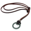 oly-d522b0b694b06a751127521ffe6f212b Wholesale Retro Geometric Double Circle Pendant Leather Necklace Trendy Jewelry Accessory For Gifting