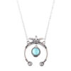 Wholesale Retro Semi Circle Alloy Turquoise Pendant Necklace Bohemian Fashion Jewelry Accessory For Boutique Resale