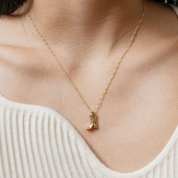 Wholesale Retro Cowboy Boot And Mushroom Abstract Face Collarbone Necklace Zinc Alloy Electroplated Ball Chain Trendy Gift