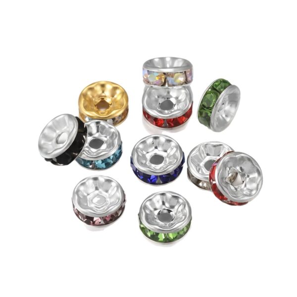Wholesale Artificial Crystal Purple Wheel Spacer Beads Electroplated DIY Jewelry Accessory for Bracelet Necklace Gift