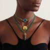 Wholesale Colorful Rope Pendant Necklace With Copper Geometric Charms Heart Square Disc Chili Pepper Motif Trendy Jewelry Accessory For Everyday Wear And Boutique Gift