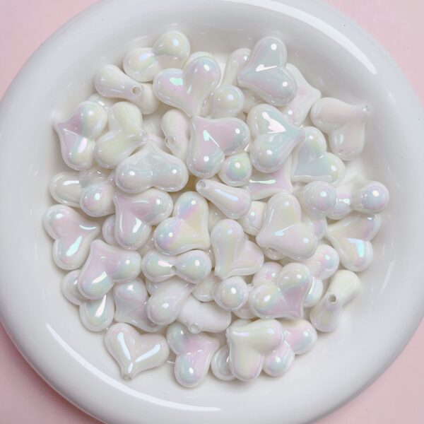oly-d5ec61dc74f0a4cfee0506ddfcf14f25 Wholesale Cream Electroplated Heart Acrylic Loose Beads DIY Jewelry Making Boutique Gift Craft Supply