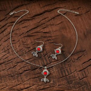 oly-d6468a90ad5b47ebfa829b1dada39625 Wholesale Vintage Goldfish Koi Necklace And Earrings Set Zinc Alloy Electroplated Bohemian Chic Jewelry Accessory Gift For Party Wear