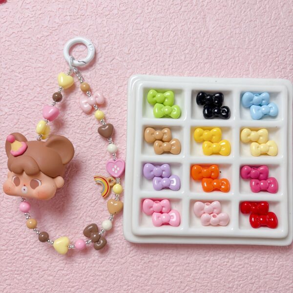 Wholesale Painted Bow Acrylic Beads Trendy DIY Jewelry Making Kit for Bracelet Necklace Accessories