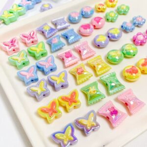 Wholesale Cartoon Macaron Candy Flower Bear Acrylic Beads DIY Necklace Bracelet Jewelry Making Party Gift