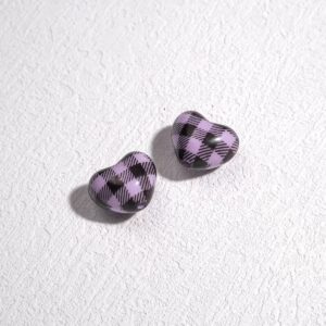 19-black grid light purple / See pictures for size (sold by the piece)