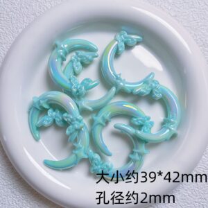 08-lake blue / Size is about 39*42mm, hole diameter is about 2mm