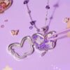 oly-d74e31c307abc0796b31e5497ccef7b9 Wholesale Heart Shaped Locket Necklace With Pink Flower Glass Macaron Colors Copper Electroplated Cute Pastoral Style Jewelry For Resale