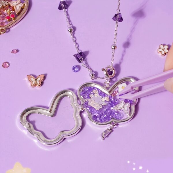oly-d74e31c307abc0796b31e5497ccef7b9 Wholesale Heart Shaped Locket Necklace With Pink Flower Glass Macaron Colors Copper Electroplated Cute Pastoral Style Jewelry For Resale