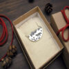Wholesale Forest Landscape Fox Pendant Necklace Geometric Semicircle Design Antique Silver Zinc Alloy Trendy Jewelry For Women