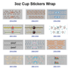 Wholesale 8pcs Food Brand Heart Floral Print 3oz Cup Stickers Wrap OLY Exclusive