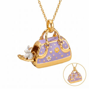 Rabbit Purple Handbag Necklace