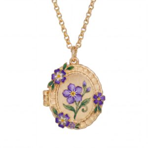 Purple Flower Opening and Closing Necklace