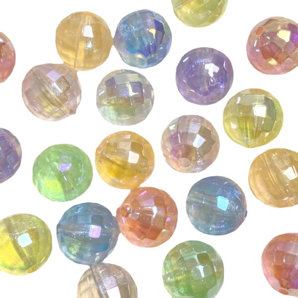 Wholesale Stylish Acrylic UV Plated Cut Globe Loose Beads for DIY Phone Straps Keychains Fashion Accessory