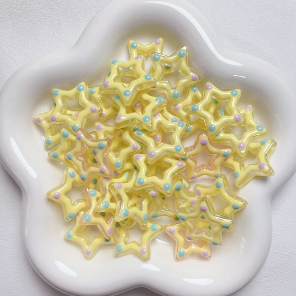 Wholesale Hand Painted Acrylic Star Beads DIY Jewelry Making Loose Beads Fashion Accessory