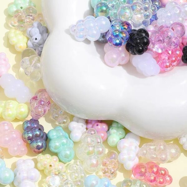 Wholesale White Chubby Cloud Acrylic Loose Beads for DIY Phone Charm Jewelry Making Keychain Accessories
