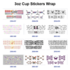Wholesale 8pcs Dragonfly Floral Cup Wraps 3oz Cup Stickers Wrap OLY Exclusive