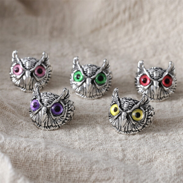 oly-d87e38120ef7f4d715288c0fd3ddf4e5 Wholesale Vintage Owl Alloy Open Ring Trendy Chic Jewelry Accessory Gift For Everyday Wear Boutique Resale