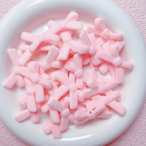 oly-d8bbe5445984d2131c2829b5457fac0d Wholesale Flocked Acrylic Bow Tie Beads Cream Yellow - DIY Loose Beads for Jewelry Making, Phone Charm, Party Gift Accessories