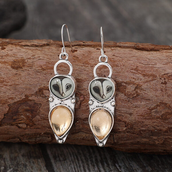 Wholesale Retro Owl Cat Eye Alloy Earrings Chic Gift For Women
