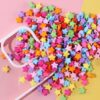 oly-d8e5130368f0738326e547232bac6676 Wholesale Frosted Candy Acrylic Star Loose Beads 100pcs DIY Jewelry Making Party Craft Supply