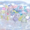 Wholesale Acrylic Square Beads Lake Blue 8mm 30 Pack DIY Jewelry Making for Bracelet Necklace Earrings Hair Accessories Boutique Resale