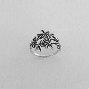 One ancient silver five flowers / Opening adjustable