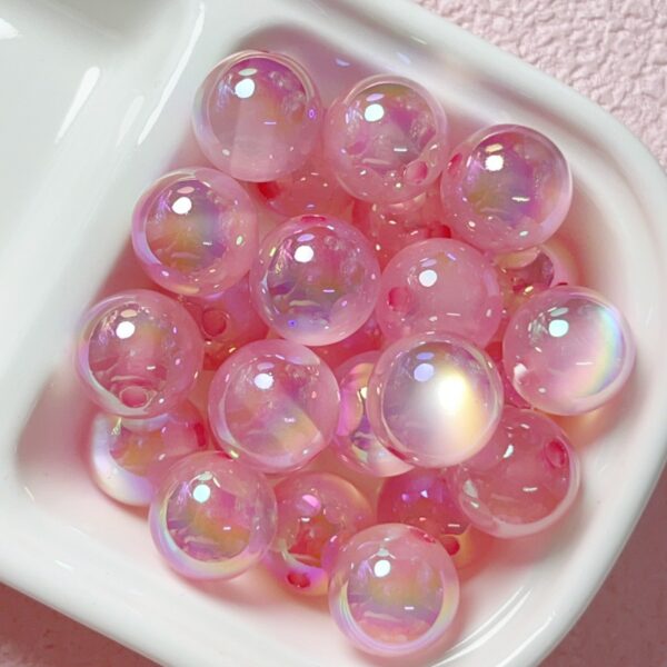 oly-d91ca08a90c0a31023e229b3a049dd94 Wholesale Trendy Acrylic Jelly Cat Eye Loose Beads 16mm White UV Plated Straight Hole DIY Phone Charm Jewelry Accessory