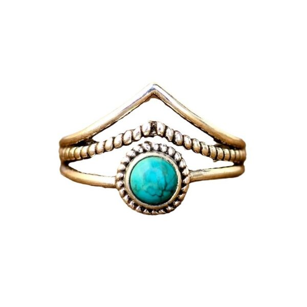 oly-d93ea68a1abdda8626fbd868c4eb6080 Wholesale Bohemian Turquoise Tone Hollow Out Ring For Women Fashion Accessory Gift