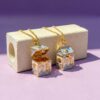 Wholesale Copper Milk Carton Pendant Necklace Ocean Seahorse Pufferfish Theme Fashion Jewelry Gift