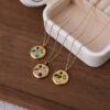 oly-d94ea251e5e1eb043f0d649c4c1ba759 Wholesale Titanium Steel Colorful Zircon Birthstone Necklace Elegant Collarbone Jewelry Gift For Mom Fashion Resale