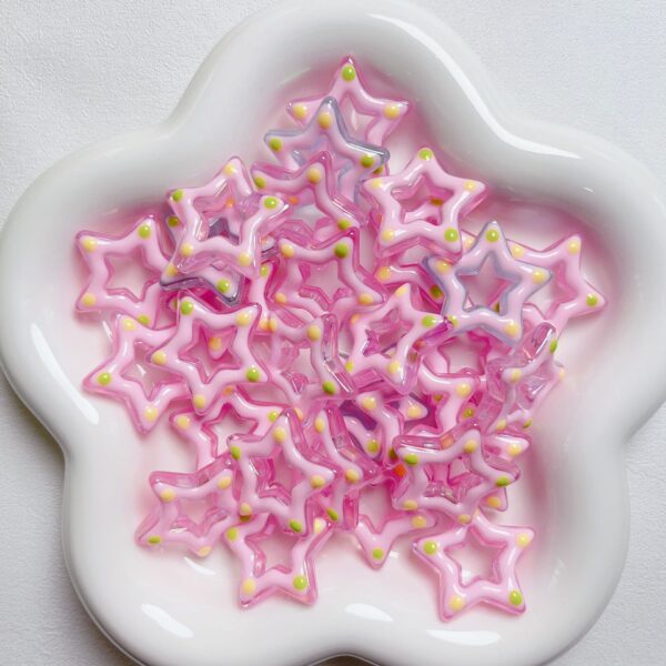 Wholesale Hand Painted Acrylic Star Beads DIY Jewelry Making Loose Beads Fashion Accessory