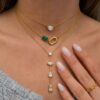 oly-d9e0ae6b801fd872fcddcf2730f016e6 Wholesale Stylish Geometric Heart Tassel Y Shaped Necklace 18K Gold Plated Stainless Steel Jewelry Gift