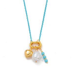 Heart-shaped pearl pendant necklace