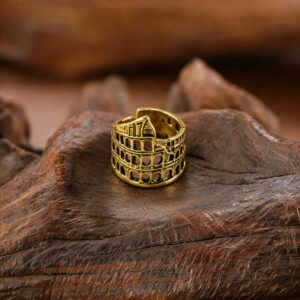 Wholesale Retro Roman Colosseum Open Ring Fashion Jewelry Accessory Gift For Boutique Resale