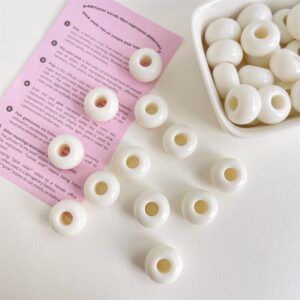 02-off-white / The size is about 16mm, the hole diameter is about 6mm (sold by piece)