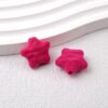 Wholesale Red Acrylic Flocked Star Loose Beads for DIY Jewelry Making and Gift Giving