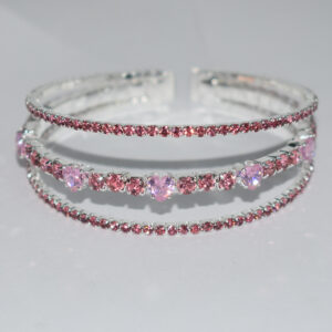 Sl-1310 3 rows of open pink hearts